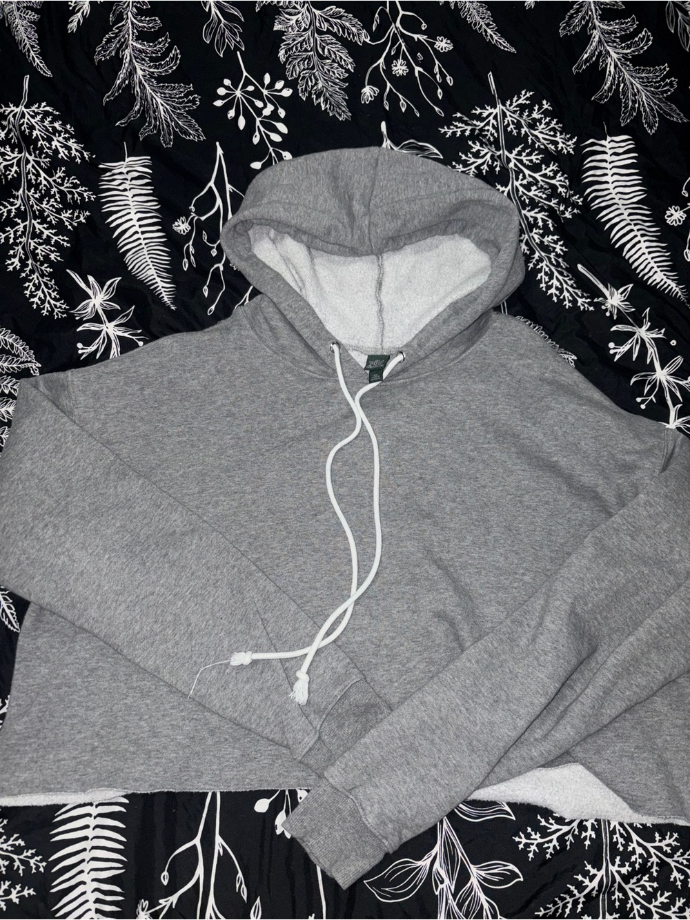 wild fable Gray Cropped Hooded Sweatshirt